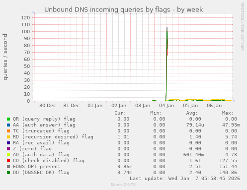 Unbound DNS incoming queries by flags